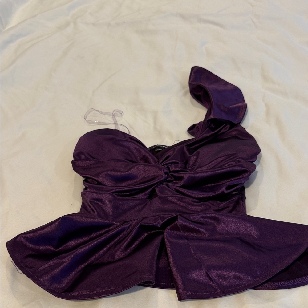 Fashion Nova Purple Satin Top